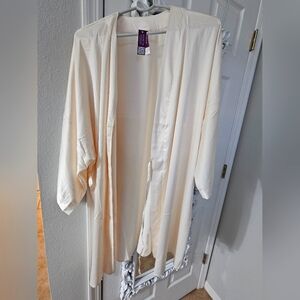 Adore Me Izabella White Satin Robe Size Large New With Tags